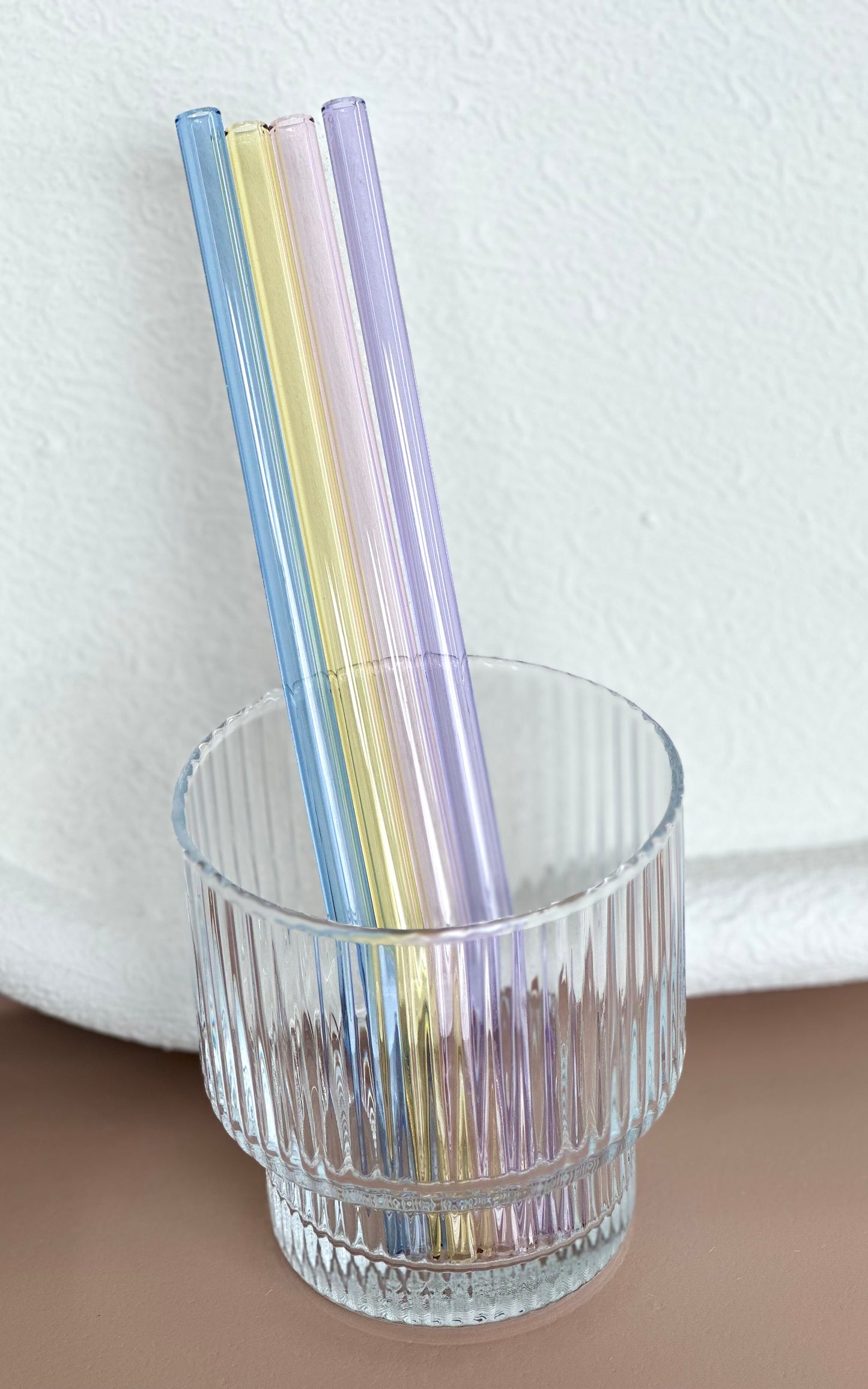 Pastel Glass Straws - Set of 4